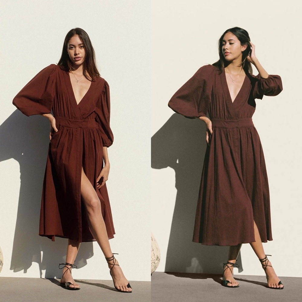 Ciao Lucia Cala Dress in Eggplant XS